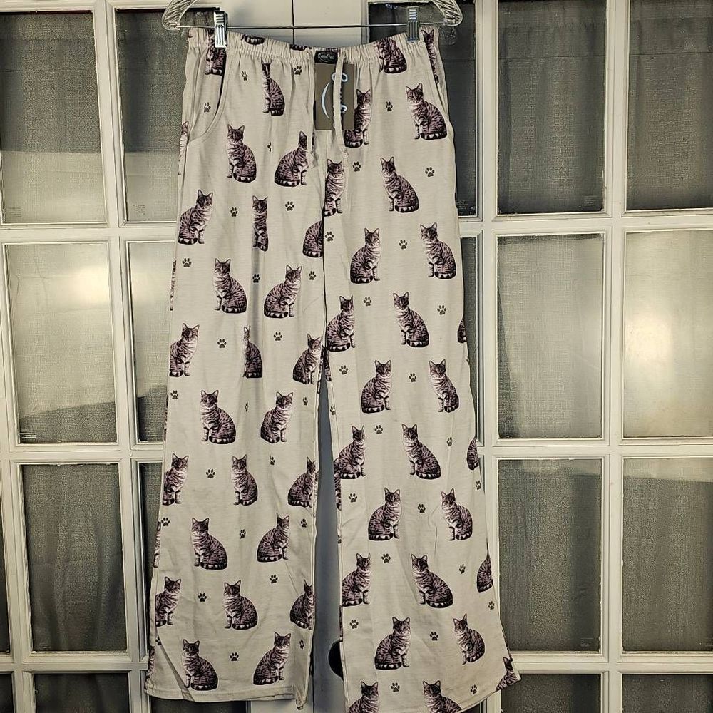 NWT Comfies Womens‎ Cat Print Lounge Sleep Pants Medium